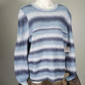 NWT Ella Rafaella Blue Striped Sweater